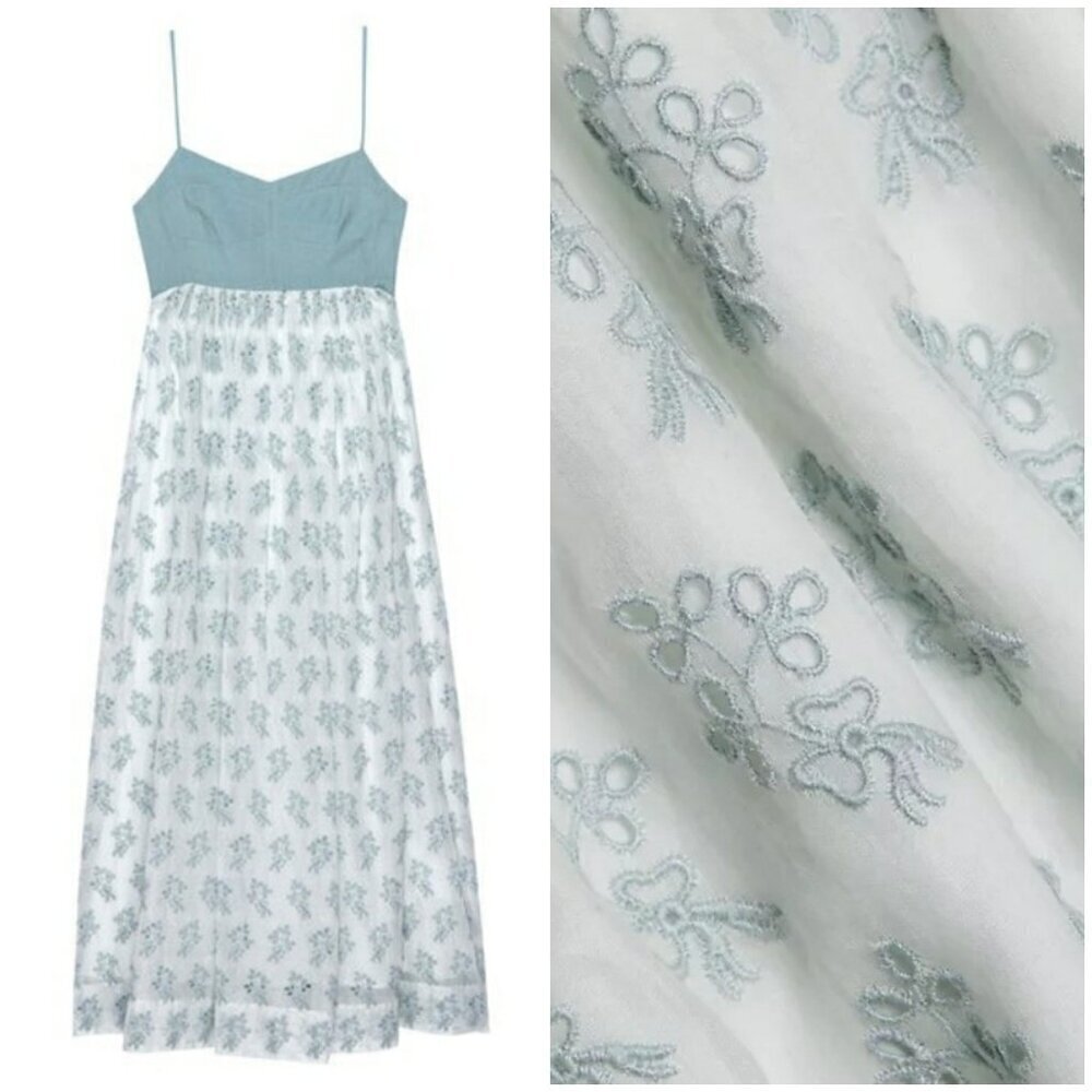 💕THE GREAT.💕 The Camelia Dress ~ Crystal Blue Size 3 = Large NWT - Picture 10 of 16